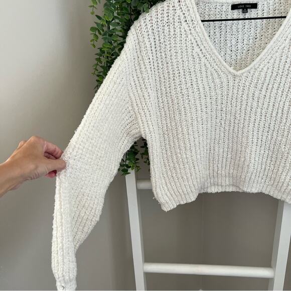 Love Tree Cream White Oversized Baggy Sweater Slightly Cropped Women's Small - Picture 4 of 8